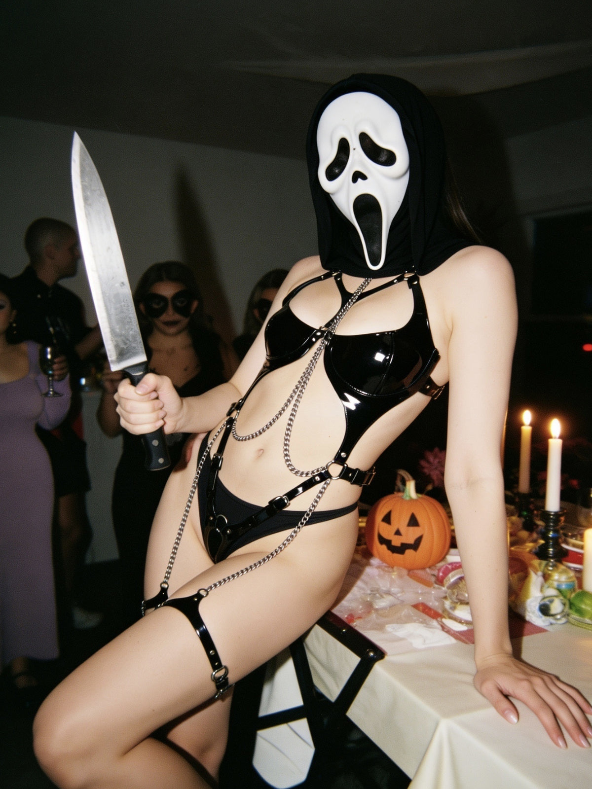 Ghostface Leather Fullbody Set Costume