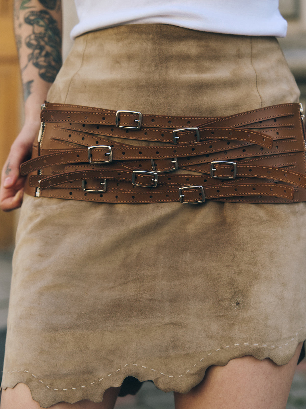 Western Leather Hip Belt