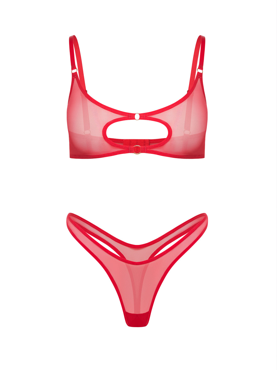 Salma Bra and Panties Lingerie Set in Red
