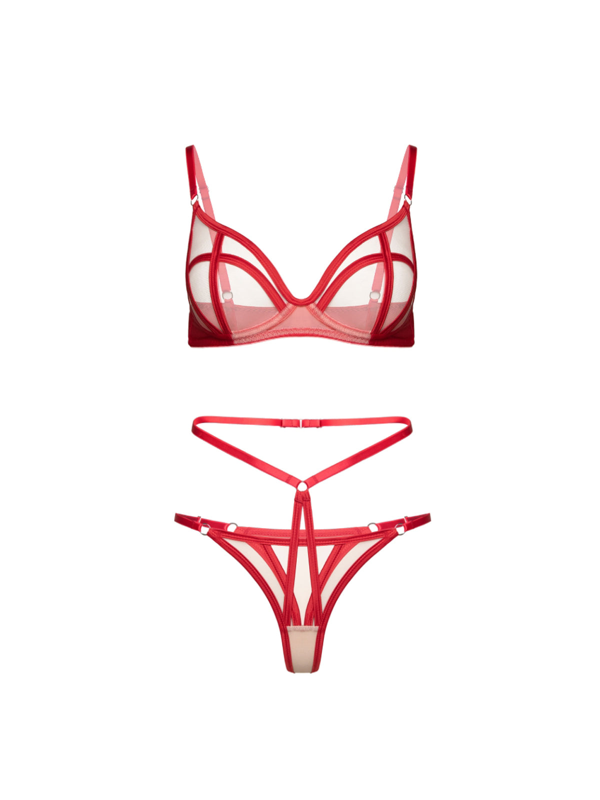 Candie Dessous-Set in Rot