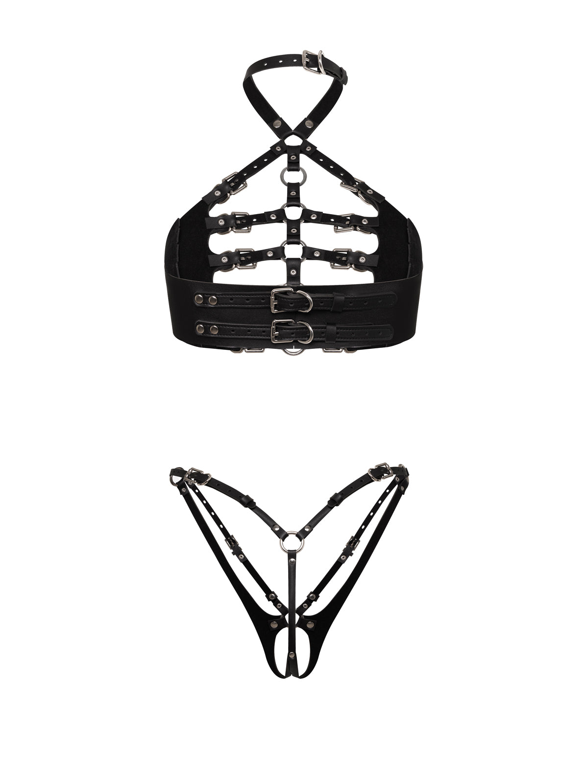 Soutien-gorge et culotte en cuir Lilit