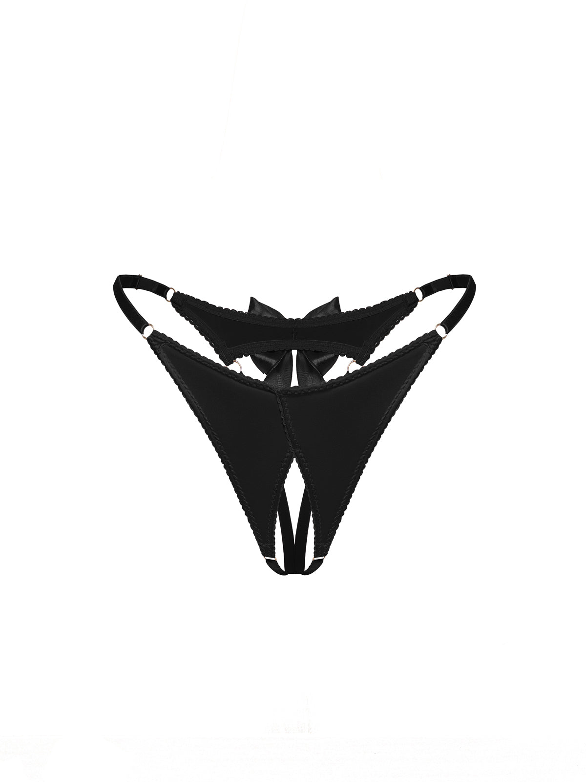 Honey Open-Crotch Panties Black