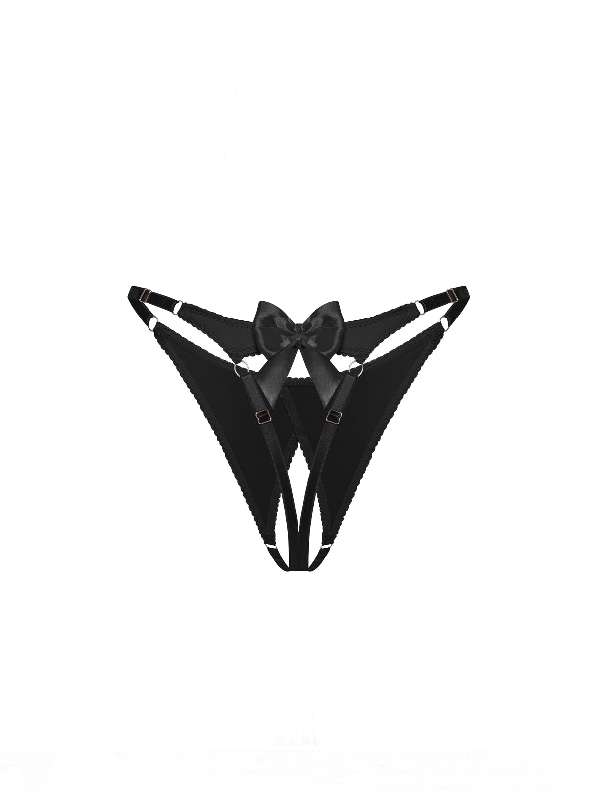 Honey Open-Crotch Panties Black