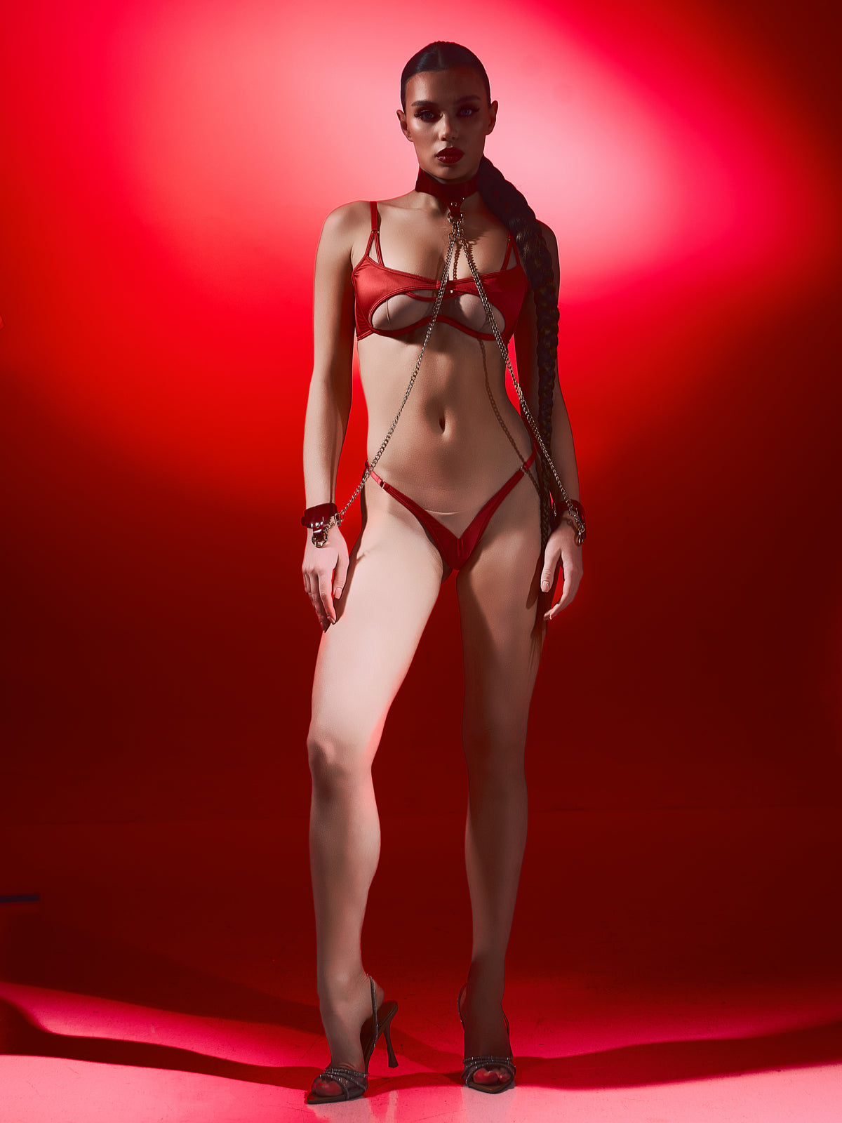 Mono Satin Dessous Set