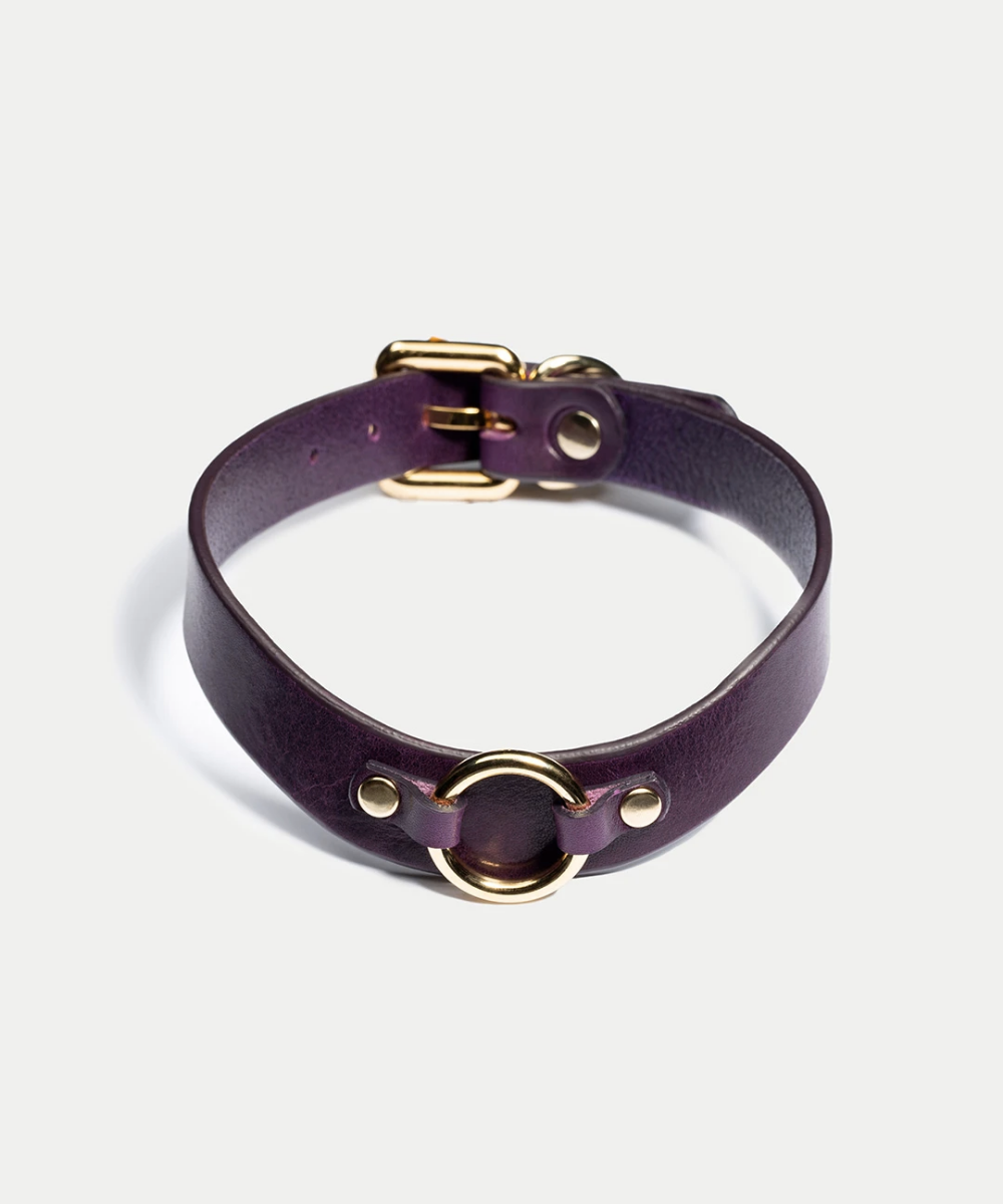 Bibi Leather Choker in Purple