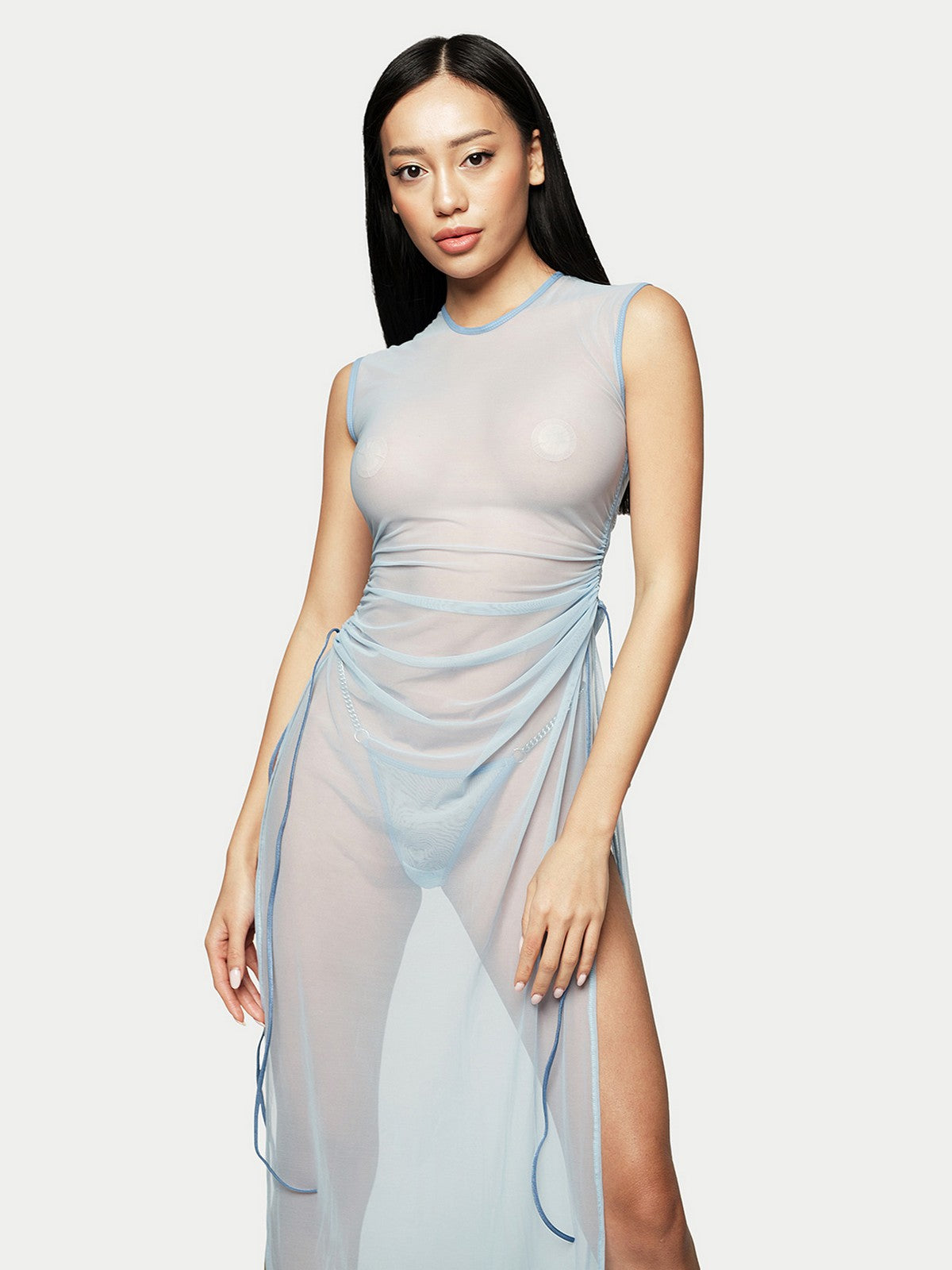 Era Mesh-Kleid in Blau