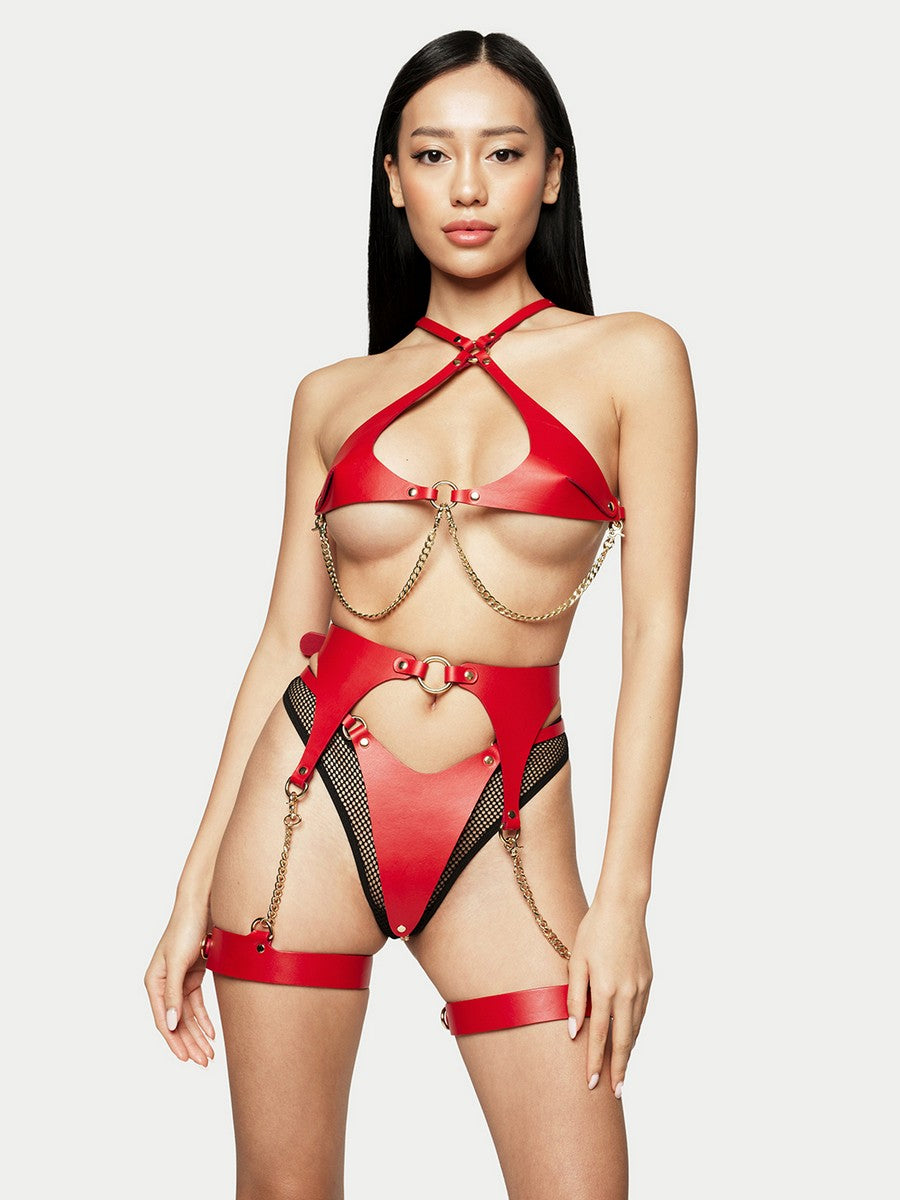 Lilit Leather Set in Red