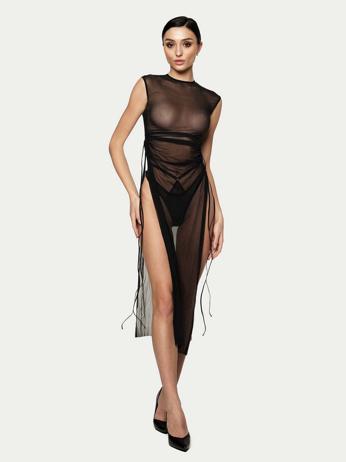 Era Mesh-Kleid in Schwarz