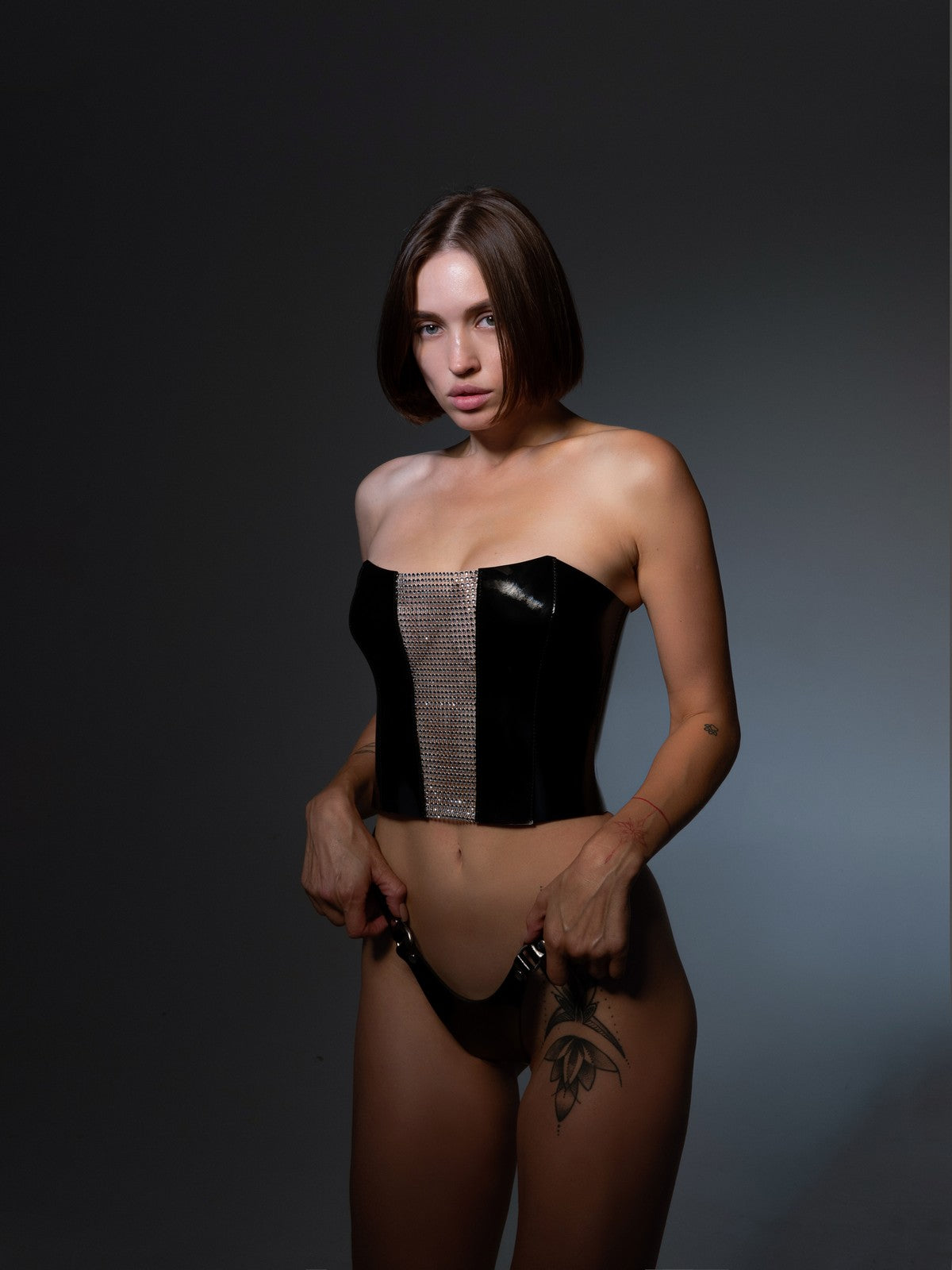 Missy Corset and Panties Leather Set