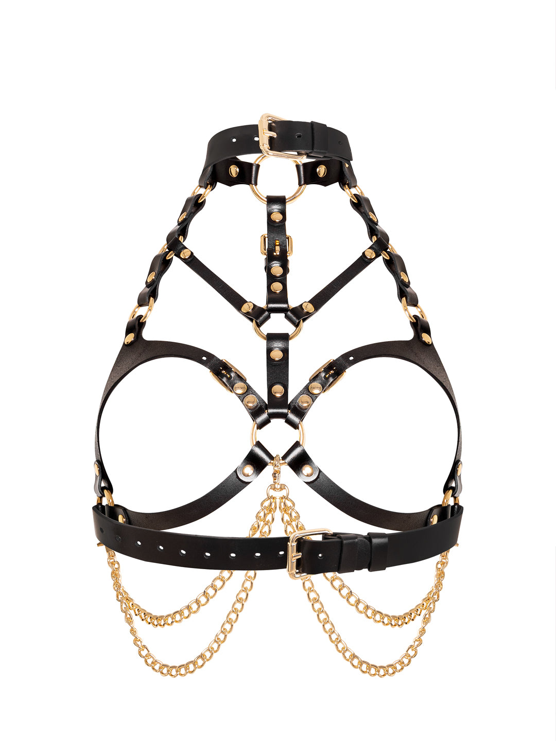 Issa Leather Bra with Chain