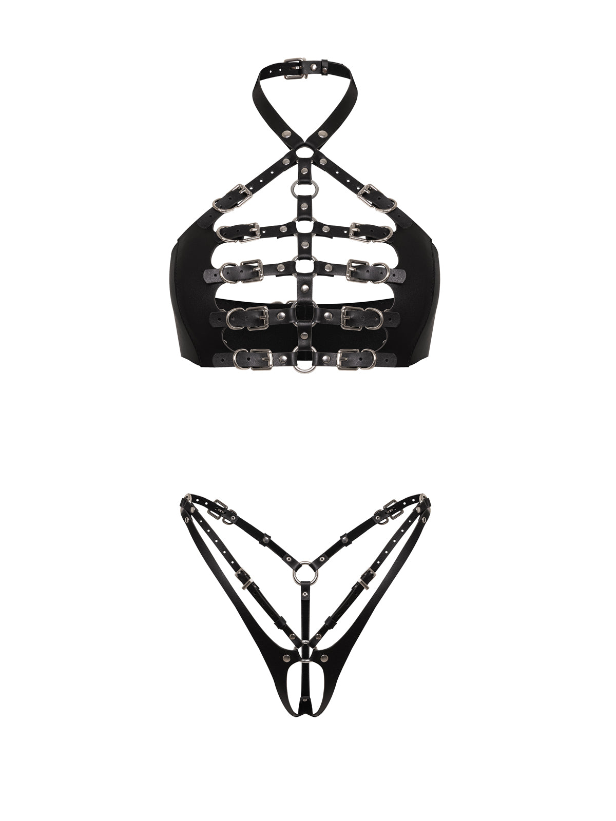 Soutien-gorge et culotte en cuir Lilit