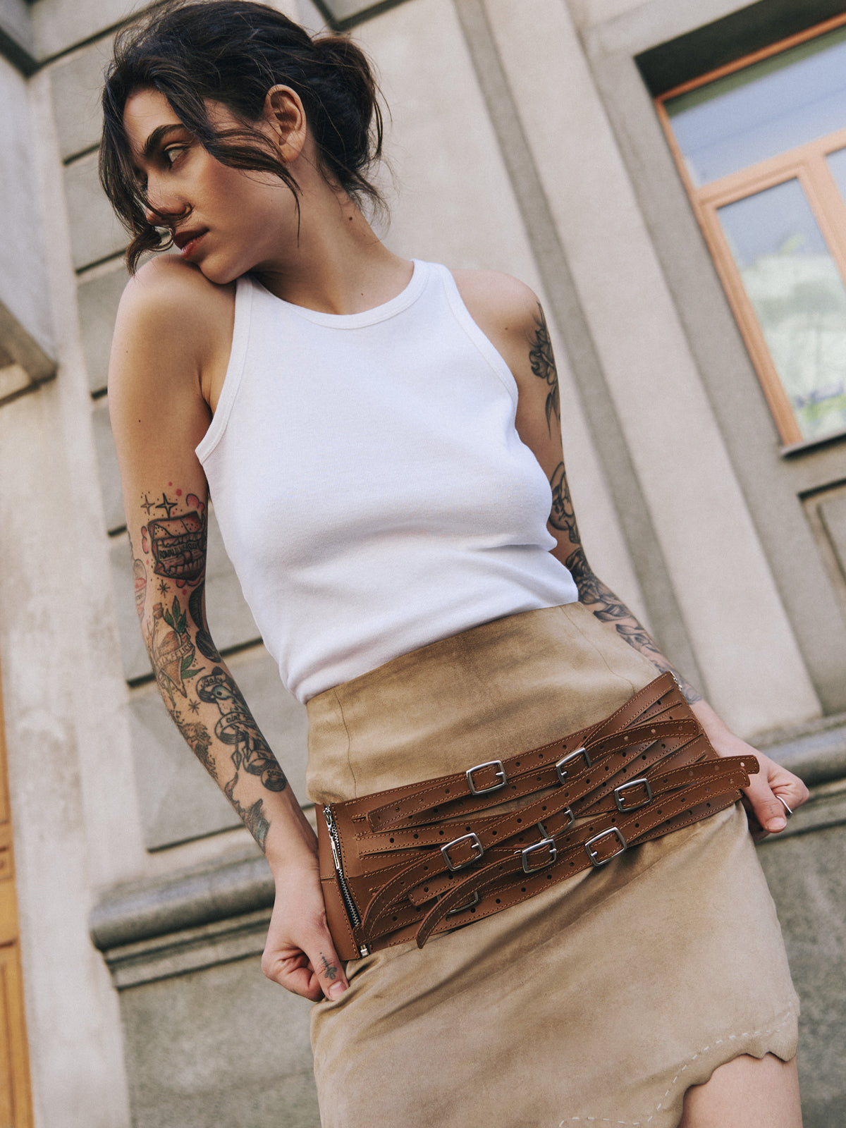 Western Leather Hip Belt