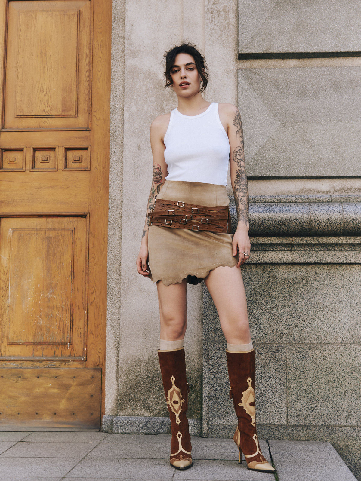 Western Leather Hip Belt