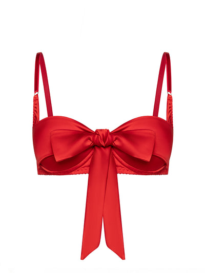 Honey Open-Cup Bra Red