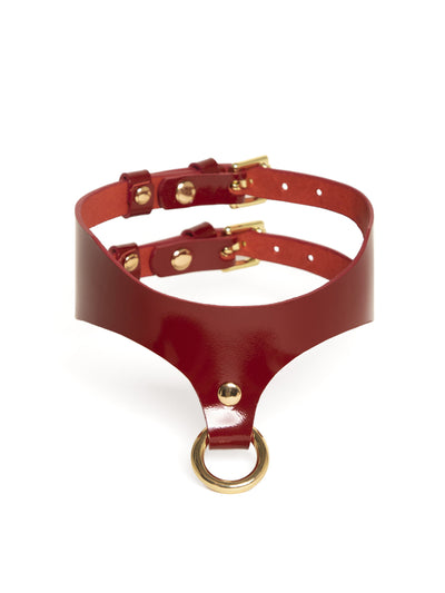 Omni Leather Choker in Red