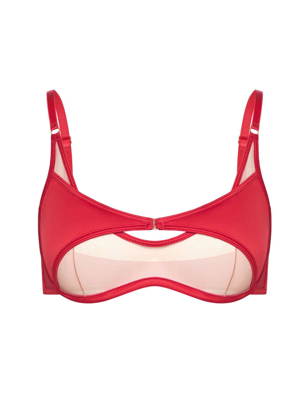 Mono Satin Bra Red
