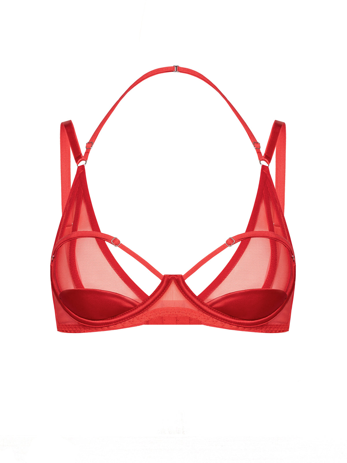 Merry Red Mesh Bra
